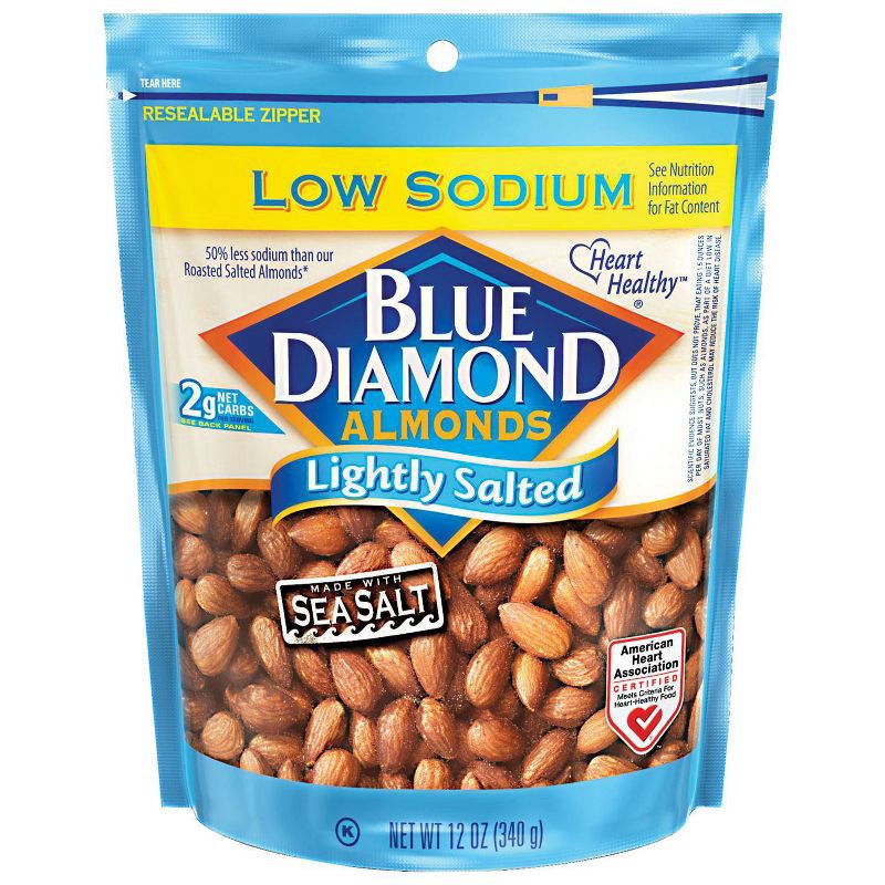slide 2 of 3, Blue Diamond Almonds Lightly Salted - 12oz, 12 oz