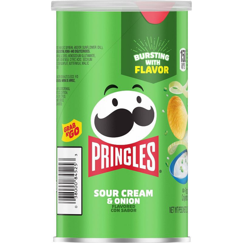 slide 2 of 9, Pringles Grab & Go Large Sour Cream & Onion Potato Crisps Chips - 2.5oz, 2.5 oz