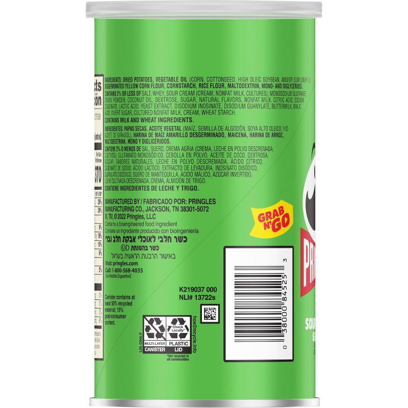 slide 5 of 6, Pringles Grab & Go Large Sour Cream & Onion Potato Crisps Chips - 2.5oz, 2.5 oz