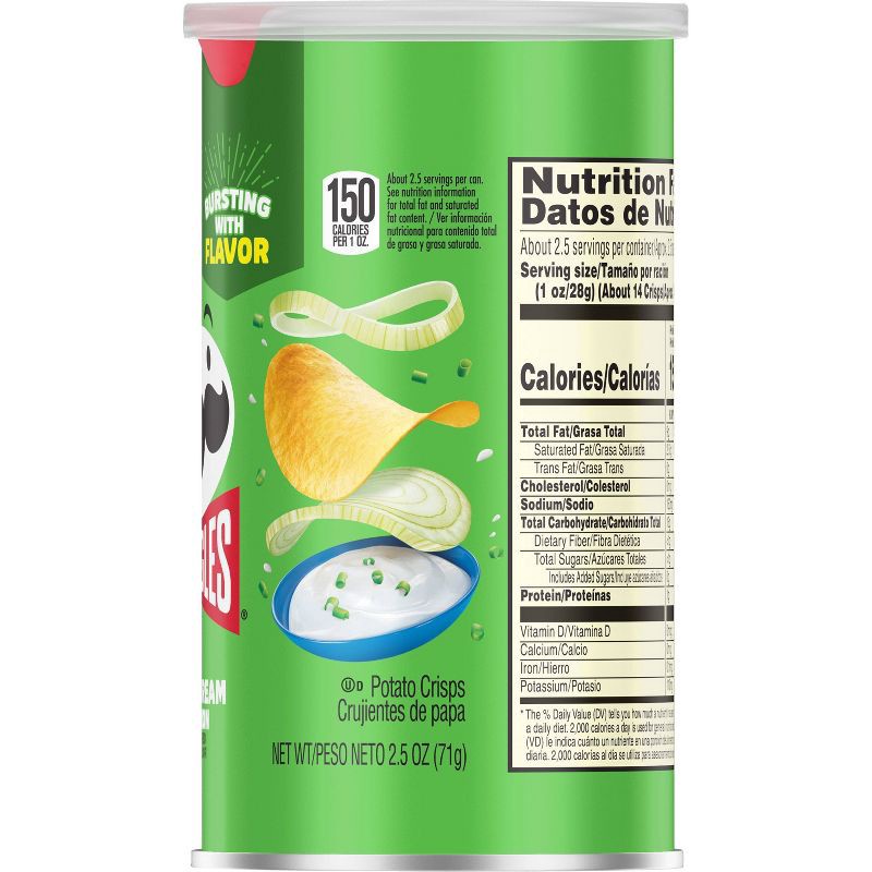 slide 9 of 9, Pringles Grab & Go Large Sour Cream & Onion Potato Crisps Chips - 2.5oz, 2.5 oz