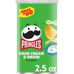 Pringles Grab & Go Large Sour Cream & Onion Potato Crisps Chips - 2.5oz