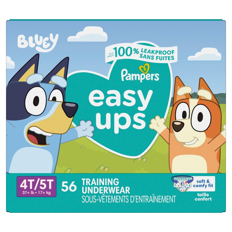 slide 15 of 15, Pampers Easy Ups Boys' Bluey Training Underwear - Size 4T-5T - 56ct, 56 ct