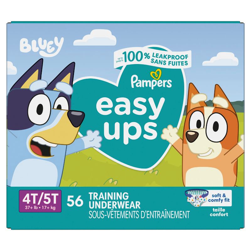 slide 8 of 10, Pampers Easy Ups Boys' Bluey Training Underwear - Size 4T-5T - 56ct, 56 ct