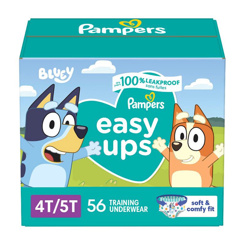 slide 1 of 10, Pampers Easy Ups Boys' Bluey Training Underwear - Size 4T-5T - 56ct, 56 ct