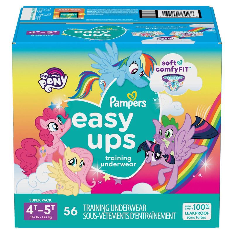 slide 2 of 7, Pampers Easy Ups Girls' My Little Pony Disposable Training Underwear - 4T-5T - 56ct, 56 ct