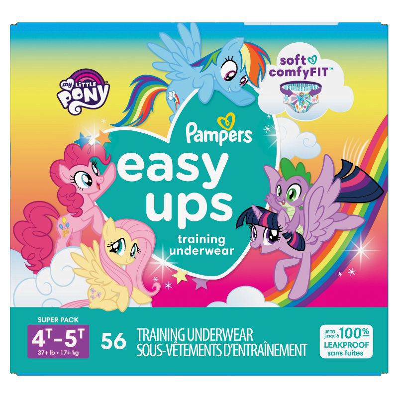 slide 1 of 16, Pampers Easy Ups Girls' My Little Pony Disposable Training Underwear - 4T-5T - 56ct, 56 ct