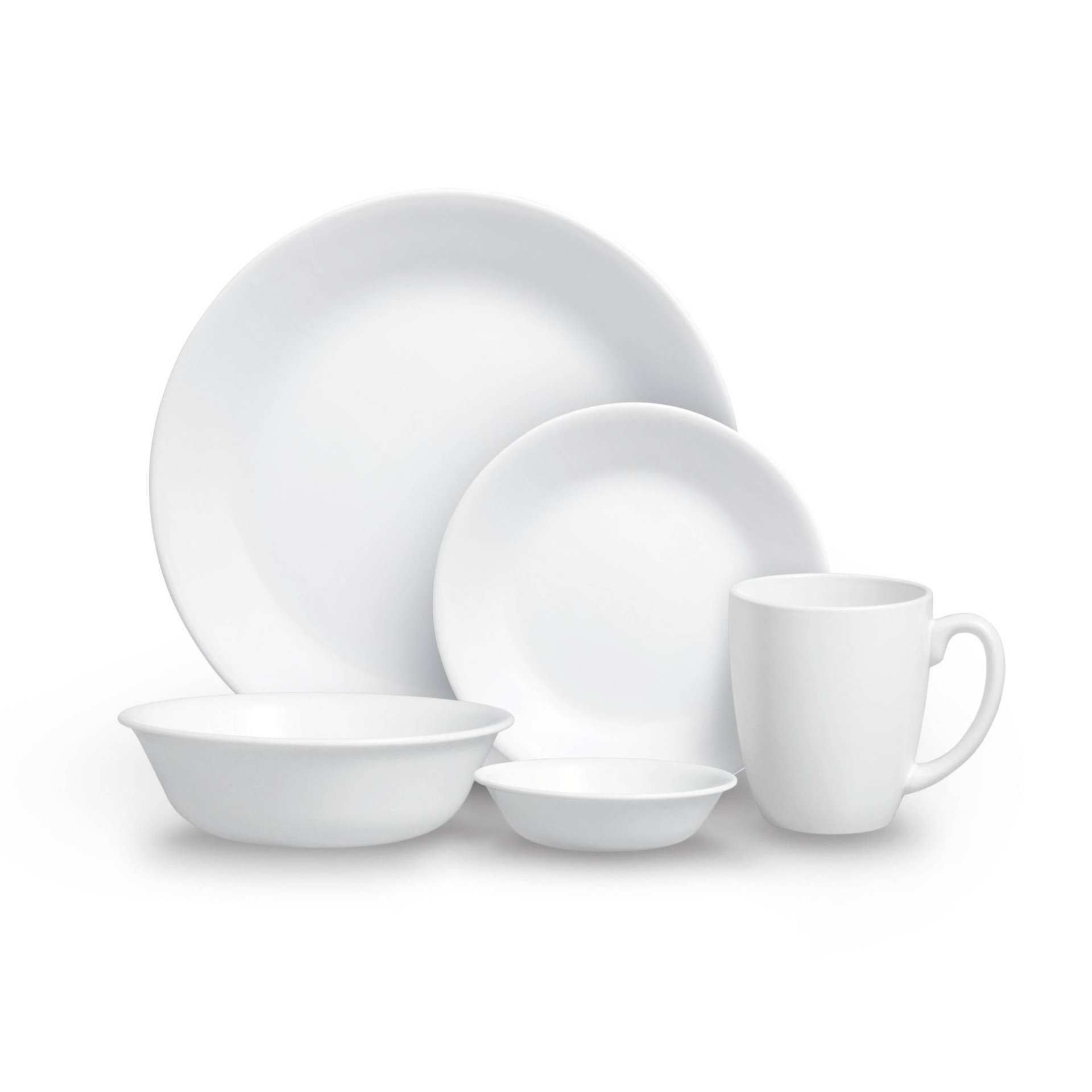 slide 1 of 4, Corelle Vitrelle Livingware Dinnerware Set Frost White, 20 ct