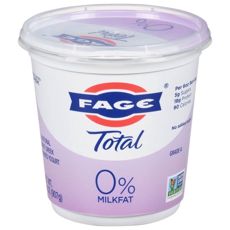 slide 1 of 3, FAGE Total 0% Milkfat Plain Greek Yogurt - 32oz, 32 oz