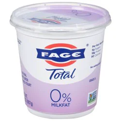 FAGE Total 0% Milkfat Plain Greek Yogurt - 18g Protein 32oz