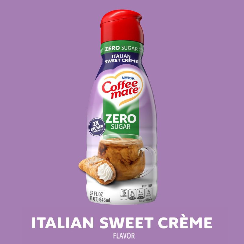 slide 3 of 13, Coffee mate Zero Sugar Italian Sweet Crème Coffee Creamer - 32 fl oz, 32 fl oz