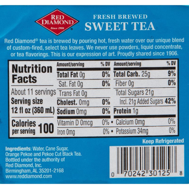 slide 5 of 9, Red Diamond All Natural Sweet Tea - 1gal (128 fl oz), 1 gal, 128 fl oz