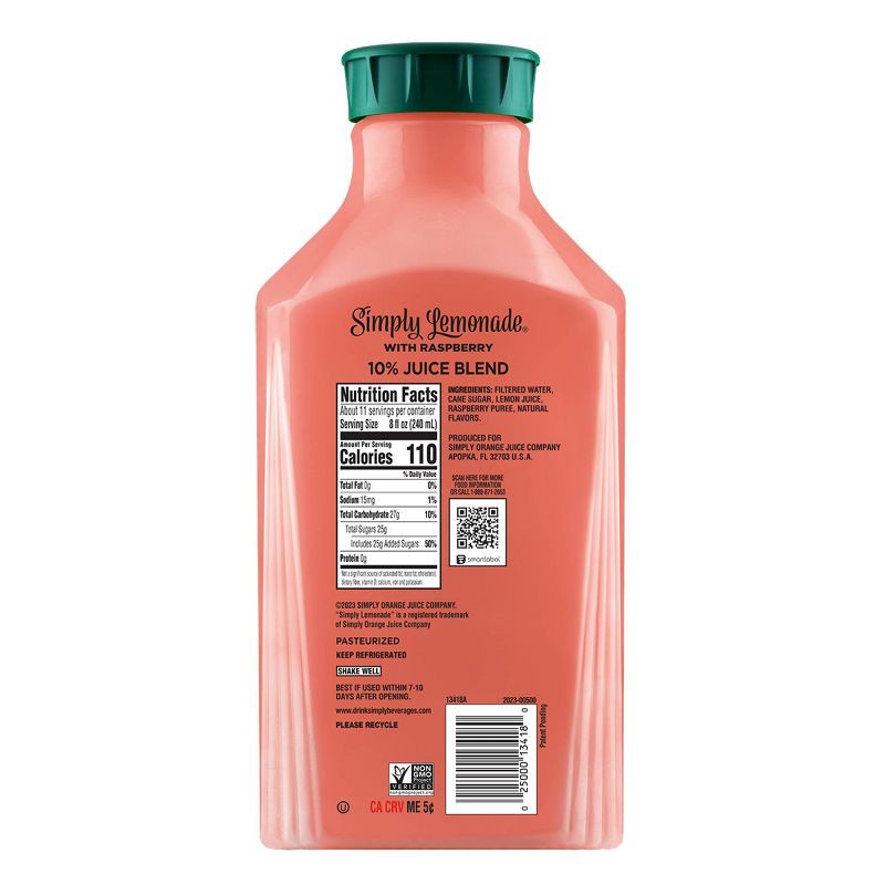 slide 3 of 7, Simply Beverages Simply Lemonade with Raspberry Juice - 89 fl oz, 89 fl oz