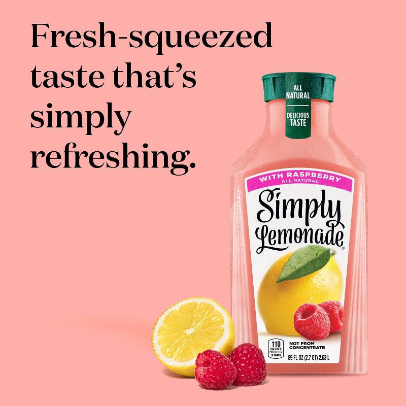 slide 6 of 7, Simply Beverages Simply Lemonade with Raspberry Juice - 89 fl oz, 89 fl oz