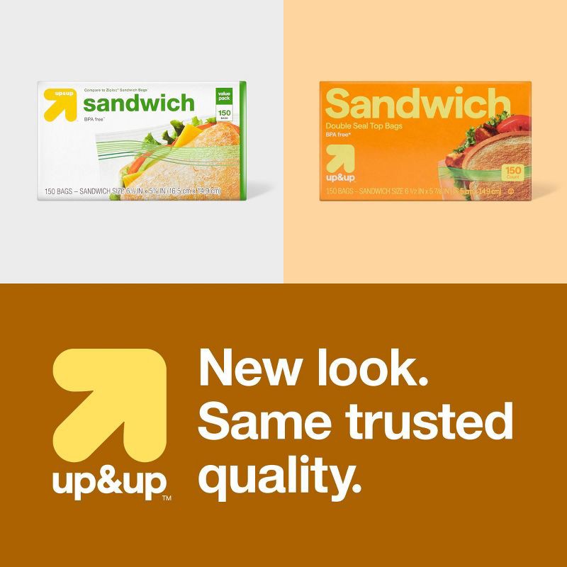 slide 4 of 4, Sandwich Storage Bags - 150ct - up&up™, 150 ct