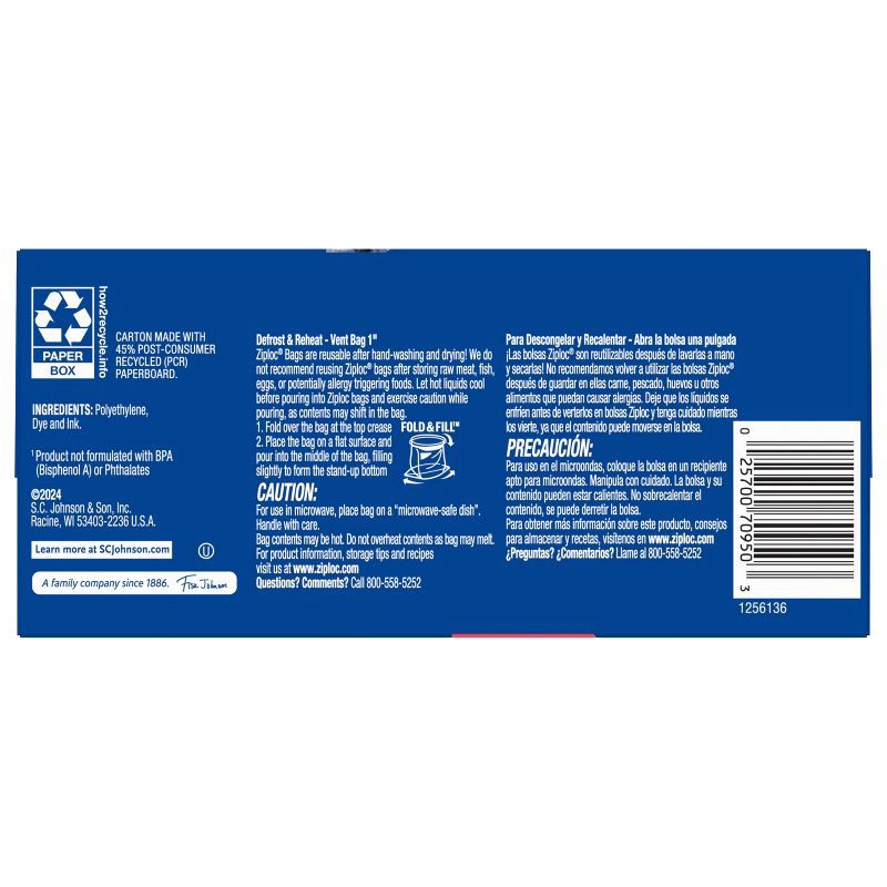 slide 12 of 13, Ziploc Quart Storage Bags with Grip 'n Seal Technology - 80ct, 80 ct