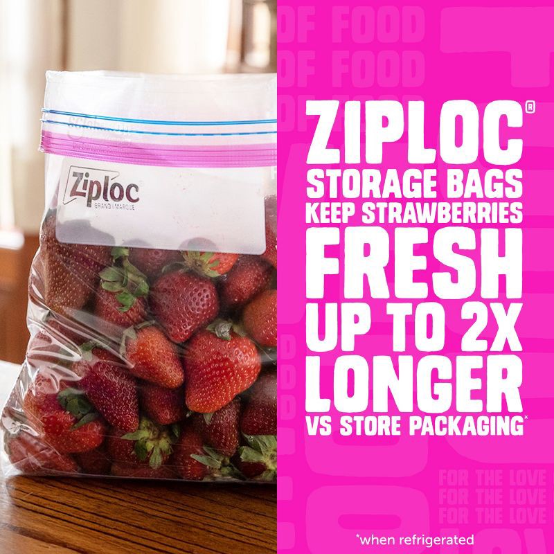 slide 6 of 13, Ziploc Quart Storage Bags with Grip 'n Seal Technology - 80ct, 80 ct