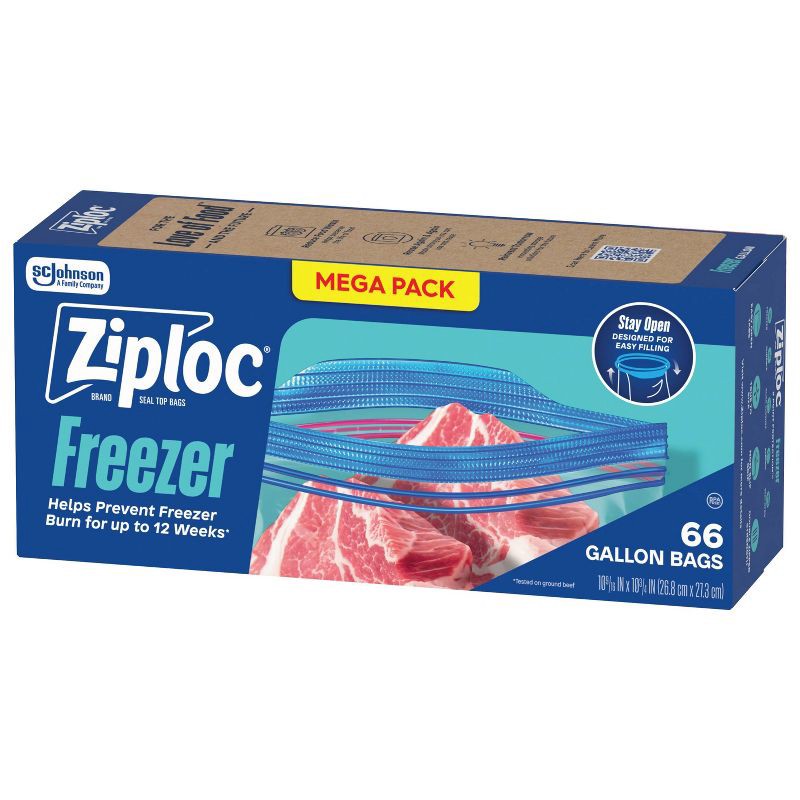 slide 11 of 12, Ziploc Gallon Freezer Bags with Grip 'n Seal Technology - 66ct, 66 ct