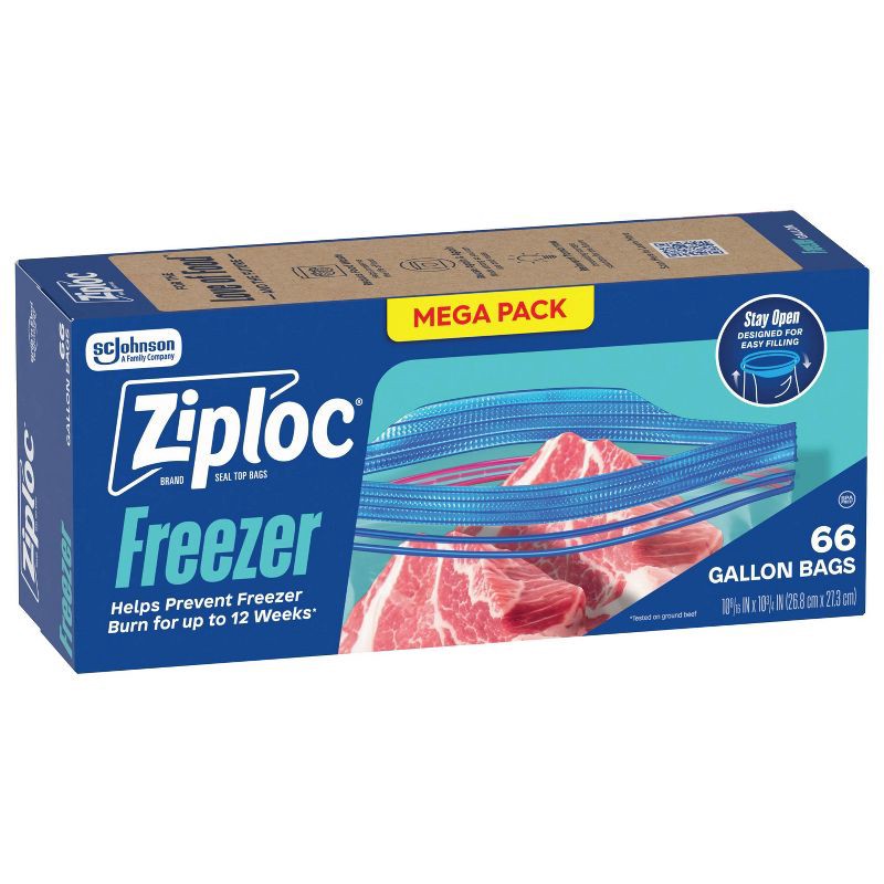 slide 12 of 12, Ziploc Gallon Freezer Bags with Grip 'n Seal Technology - 66ct, 66 ct