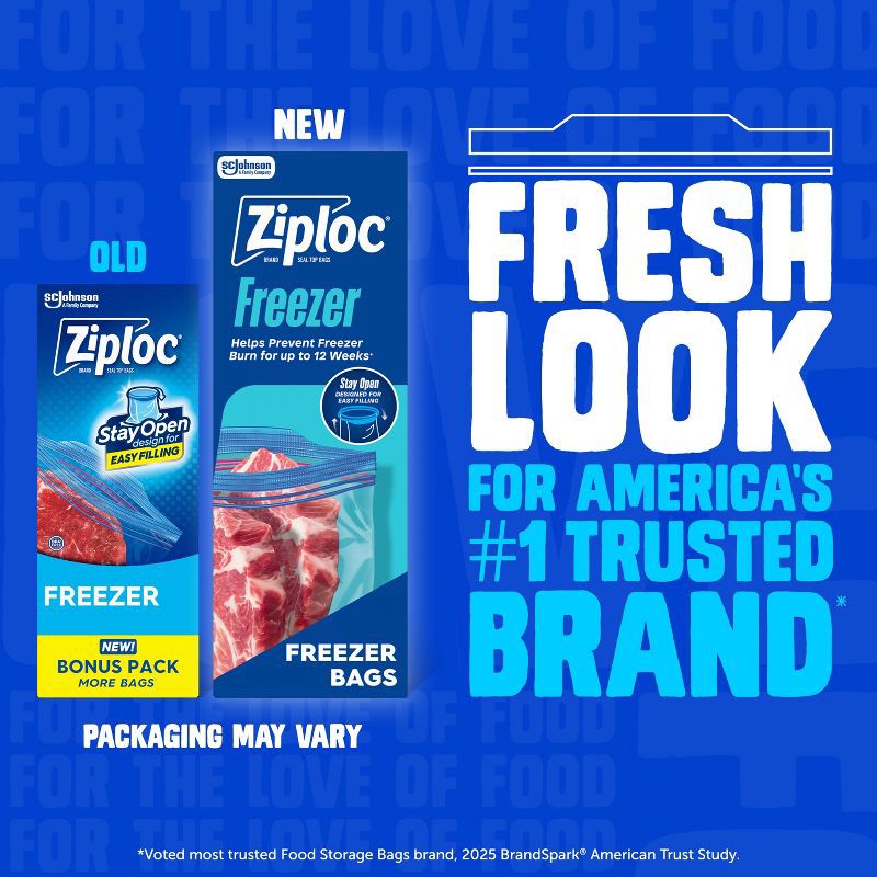 slide 4 of 12, Ziploc Gallon Freezer Bags with Grip 'n Seal Technology - 66ct, 66 ct
