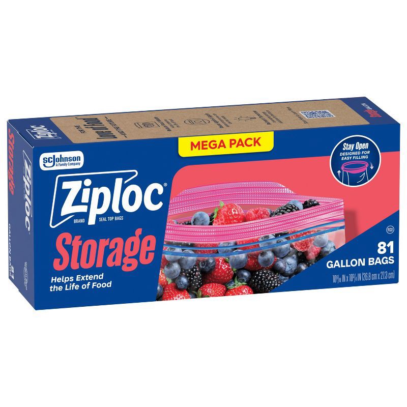 slide 12 of 14, Ziploc Gallon Storage Bags with Grip 'n Seal Technology - 81ct, 81 ct