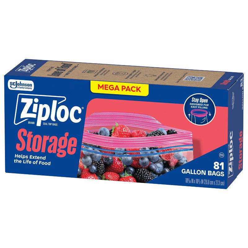 slide 11 of 14, Ziploc Gallon Storage Bags with Grip 'n Seal Technology - 81ct, 81 ct