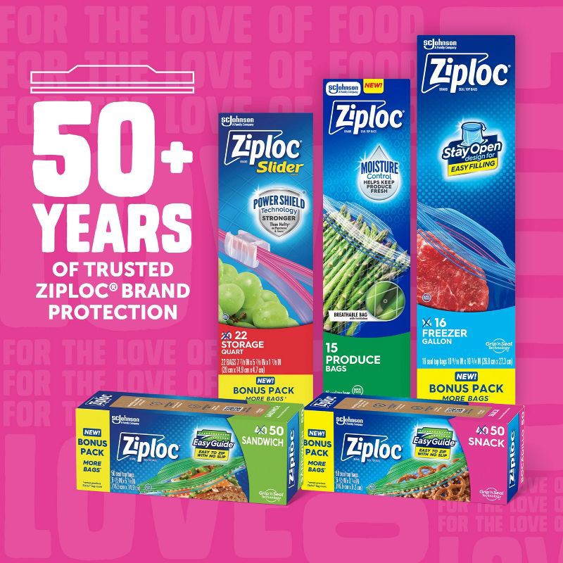 slide 11 of 13, Ziploc Snack Bags with Grip 'n Seal Technology - 150ct, 150 ct