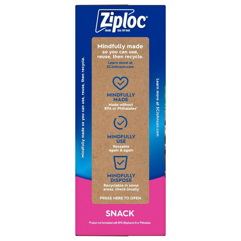 slide 11 of 12, Ziploc Snack Bags with Grip 'n Seal Technology - 150ct, 150 ct