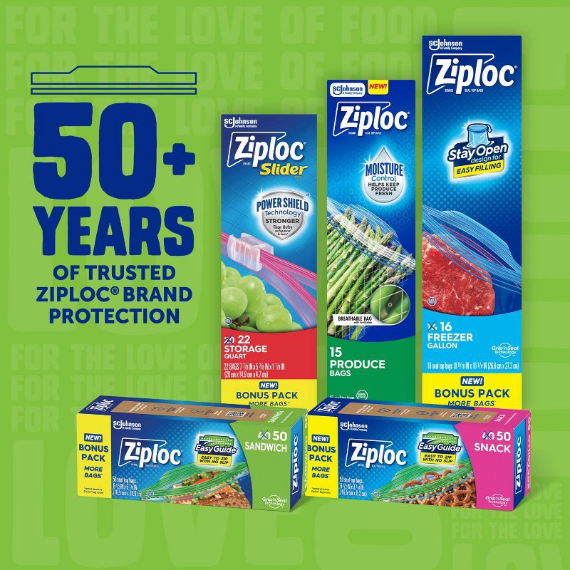 slide 10 of 12, Ziploc Sandwich Bags with Grip 'n Seal Technology - 150ct, 150 ct