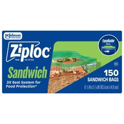 Ziploc Sandwich Bags with Grip 'n Seal Technology - 150ct