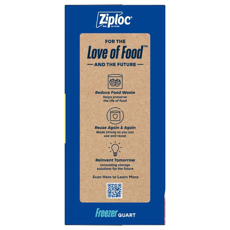 slide 12 of 12, Ziploc Quart Freezer Bags with Grip 'n Seal Technology - 60ct, 60 ct