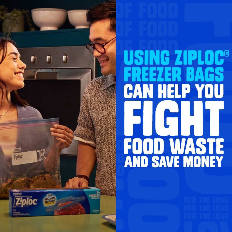 slide 8 of 11, Ziploc Quart Freezer Bags with Grip 'n Seal Technology - 60ct, 60 ct