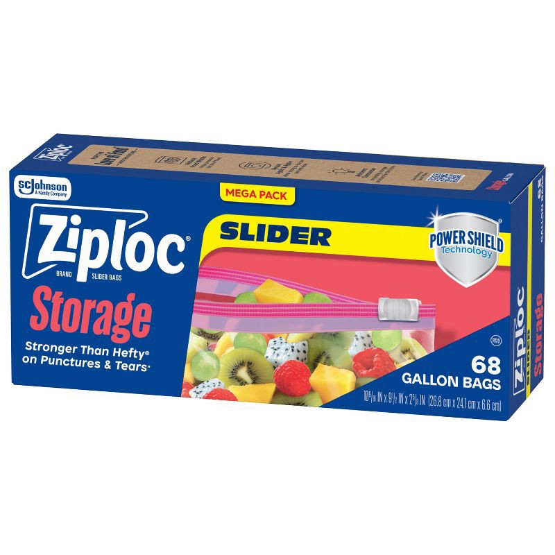 slide 10 of 13, Ziploc Slider Gallon Storage Bags with Power Shield Technology - 68ct, 68 ct