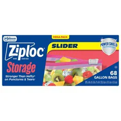 Ziploc Slider Gallon Food Storage Bags for Meal Prep - 68ct: Microwave-Safe, BPA-Free, Slide Zip, Phthalate-Free