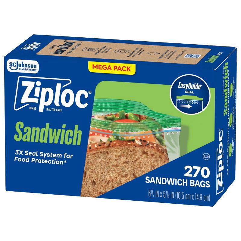 slide 10 of 11, Ziploc Sandwich Bags - 270ct, 270 ct