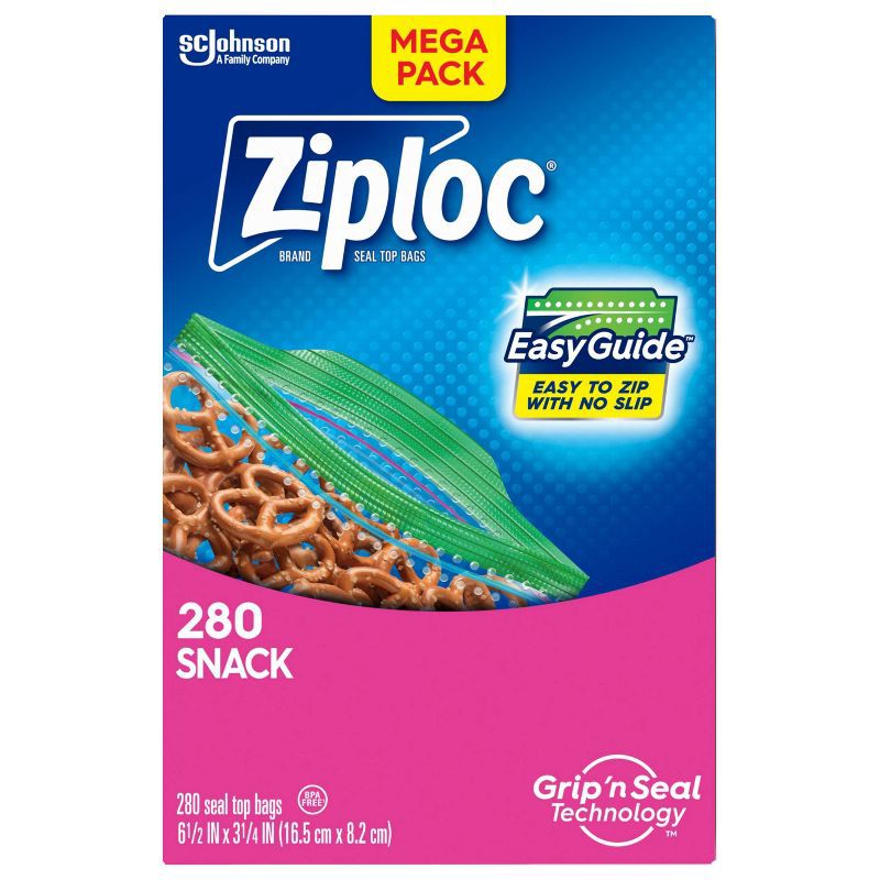 slide 3 of 12, Ziploc Snack Bags - 280ct, 280 ct