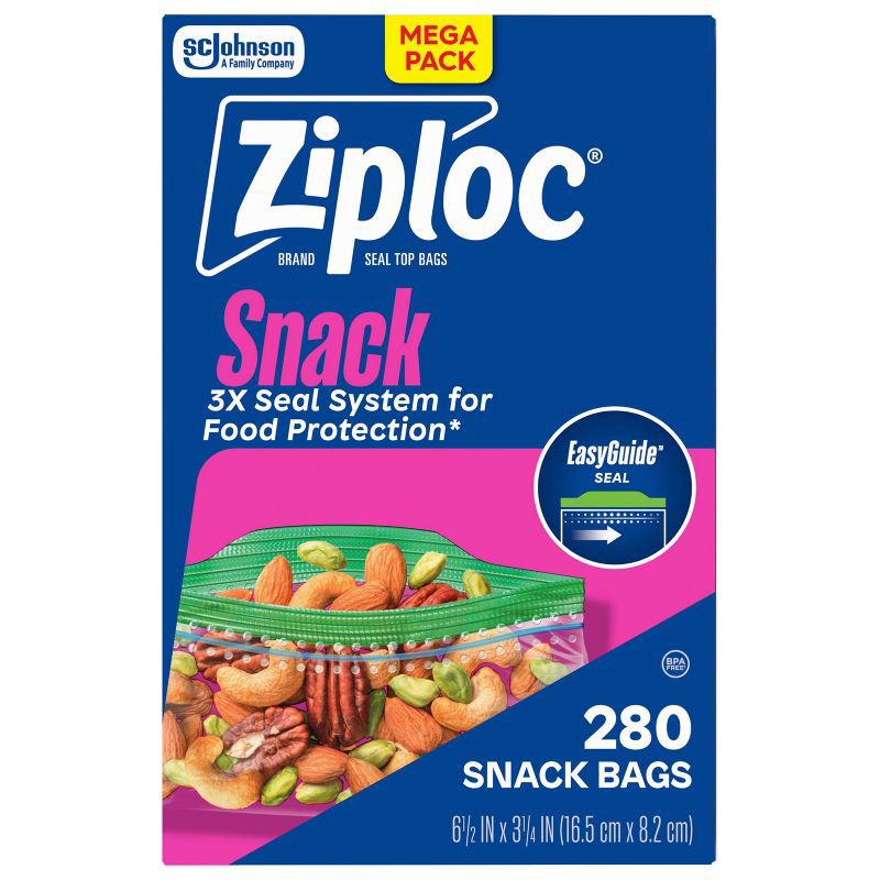 slide 3 of 13, Ziploc Snack Bags - 280ct, 280 ct