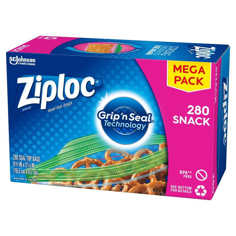 slide 12 of 13, Ziploc Snack Bags - 280ct, 280 ct