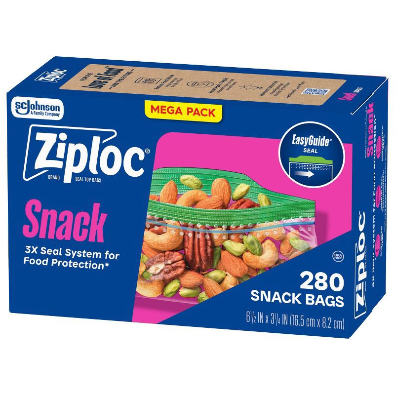 slide 12 of 13, Ziploc Snack Bags - 280ct, 280 ct