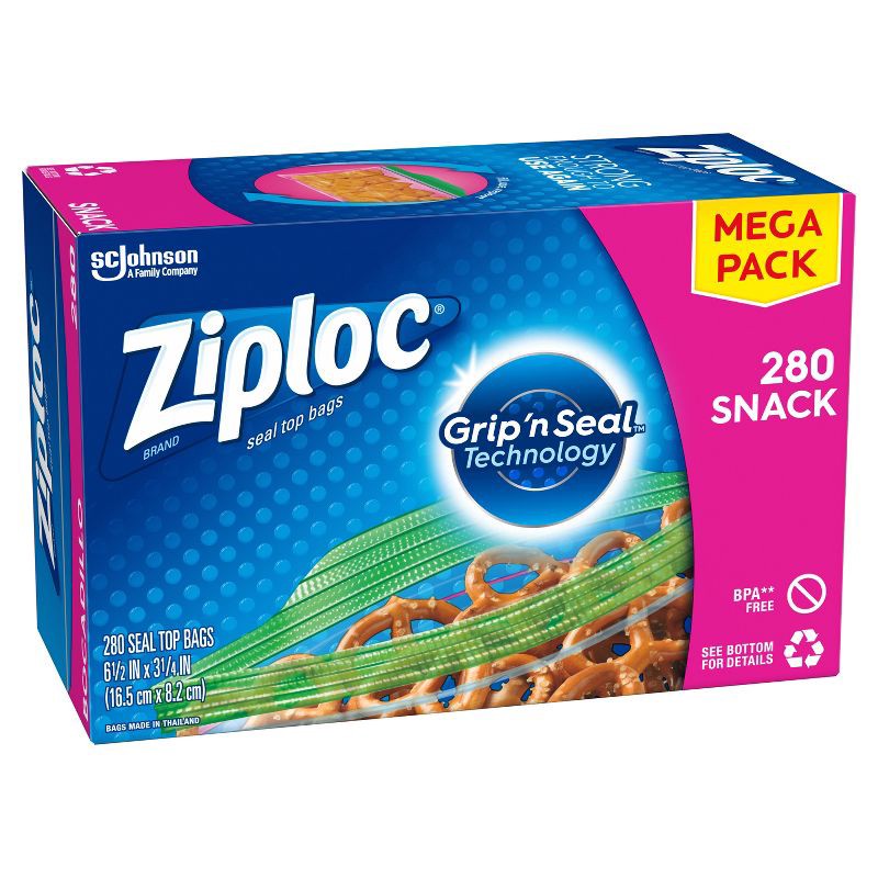 slide 13 of 13, Ziploc Snack Bags - 280ct, 280 ct