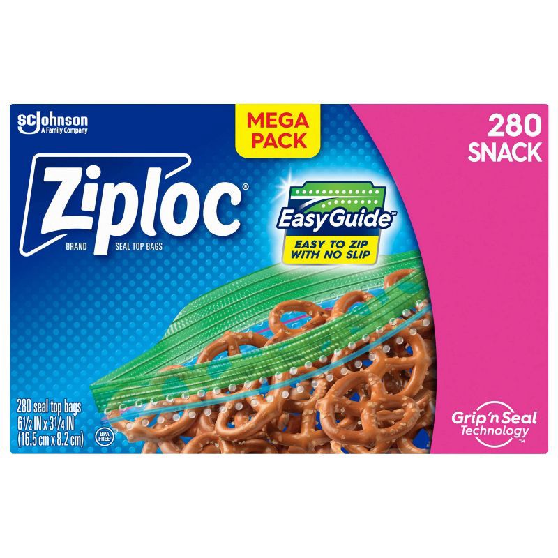 slide 4 of 12, Ziploc Snack Bags - 280ct, 280 ct