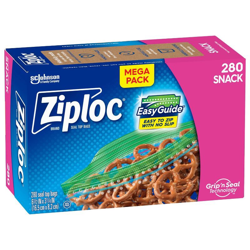 slide 10 of 12, Ziploc Snack Bags - 280ct, 280 ct