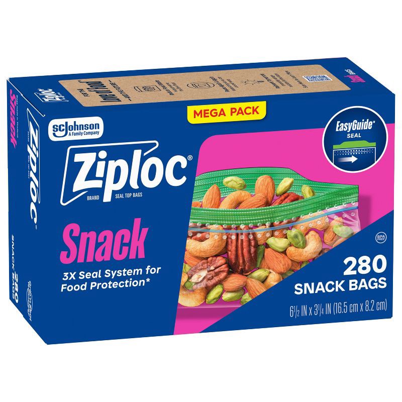 slide 11 of 13, Ziploc Snack Bags - 280ct, 280 ct
