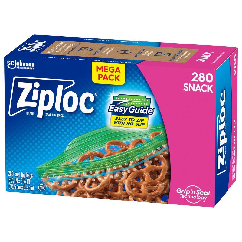 slide 1 of 12, Ziploc Snack Bags - 280ct, 280 ct