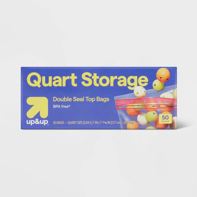 slide 1 of 4, Quart Storage Bags - 50ct - up&up™, 50 ct