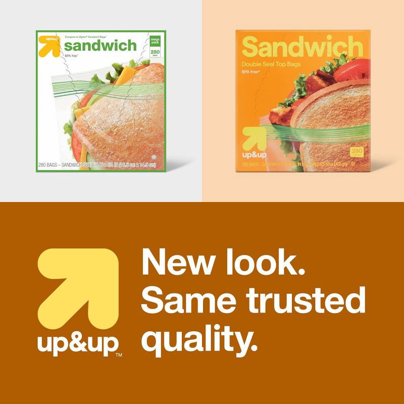 slide 4 of 4, Sandwich Storage Bags- 280ct - up&up™, 280 ct