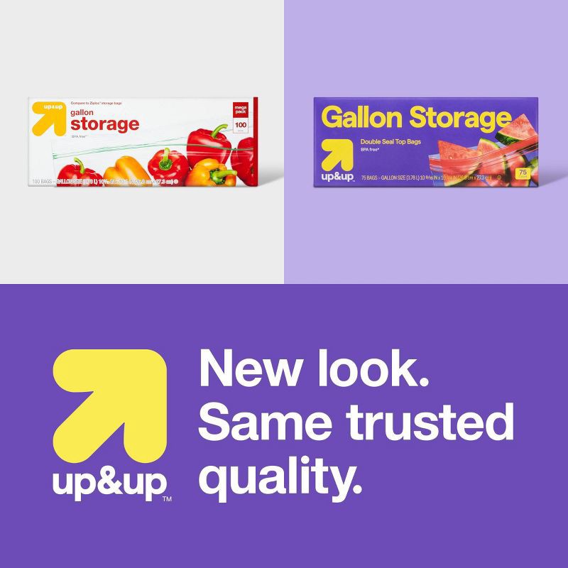 slide 4 of 4, Gallon Storage Bags - 75ct - up&up™, 75 ct