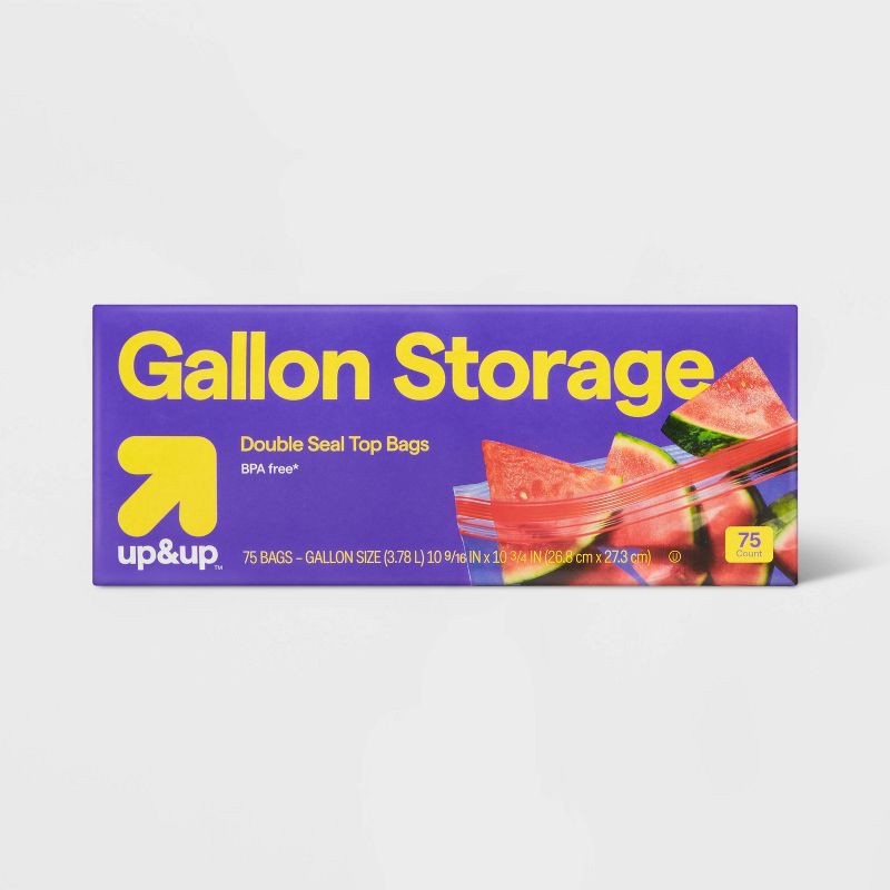 slide 1 of 4, Gallon Storage Bags - 75ct - up&up™, 75 ct