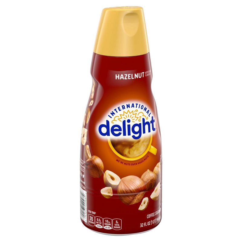 slide 6 of 14, International Delight Hazelnut Coffee Creamer - 1qt (32 fl oz) Bottle, 1 qt, 32 fl oz