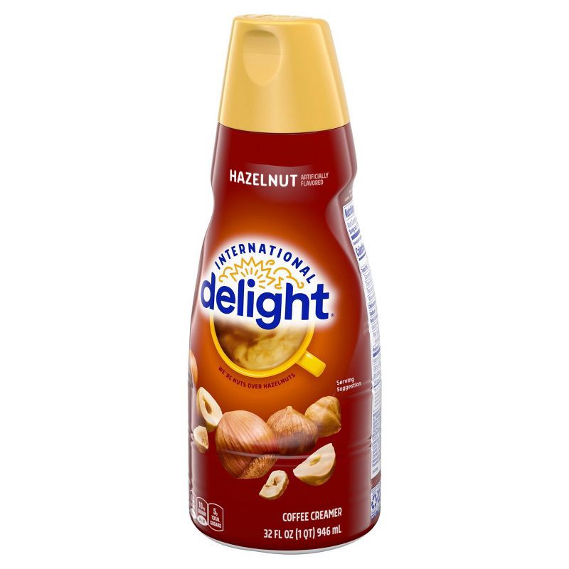 slide 14 of 14, International Delight Hazelnut Coffee Creamer - 1qt (32 fl oz) Bottle, 1 qt, 32 fl oz