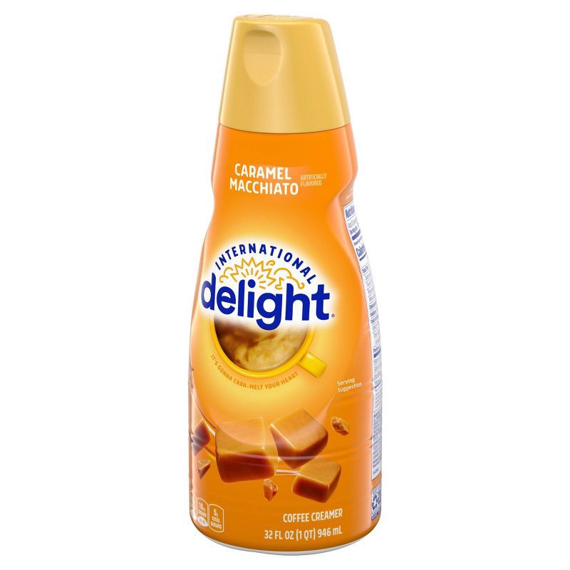 slide 9 of 13, International Delight Caramel Macchiato Coffee Creamer - 1qt (32 fl oz) Bottle, 1 qt, 32 fl oz